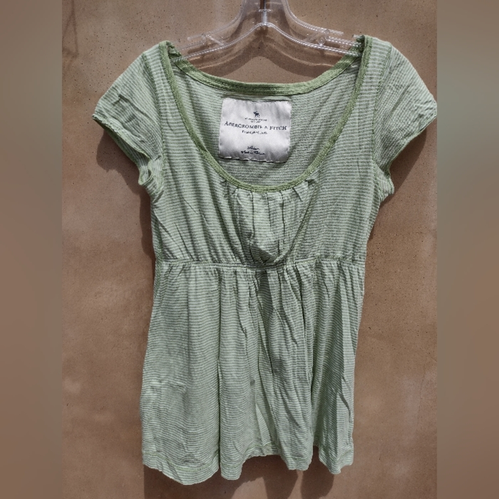 Green striped babydoll top
